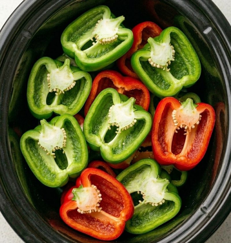 5-Ingredient Slow Cooker Stuffed Peppers