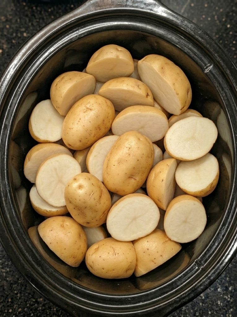 Slow Cooker Garlic Herb Potatoes