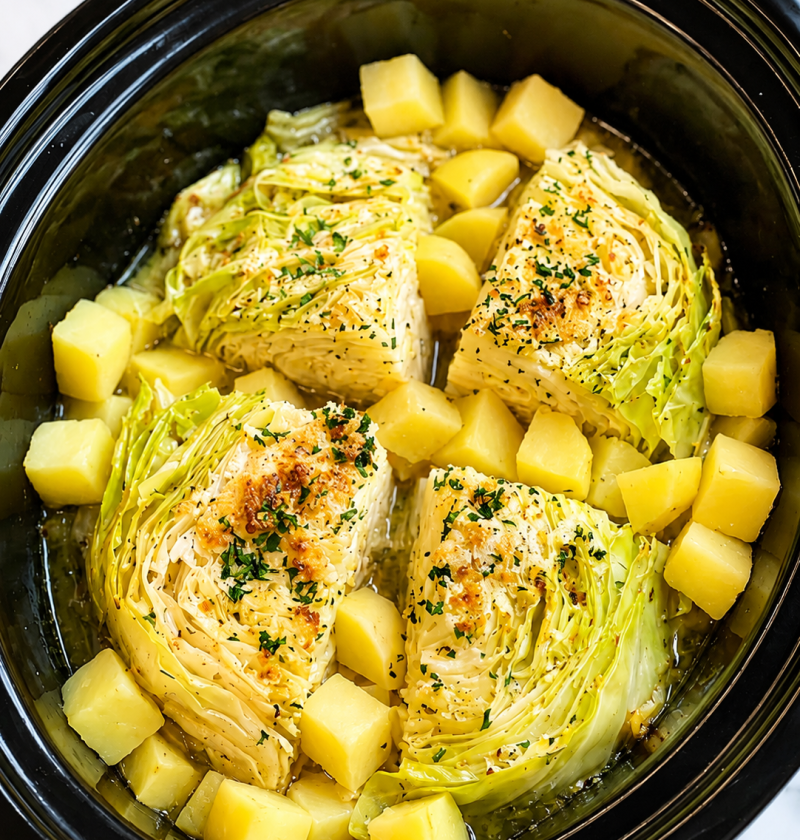 Slow Cooker 4-Ingredient Cabbage and Potatoes