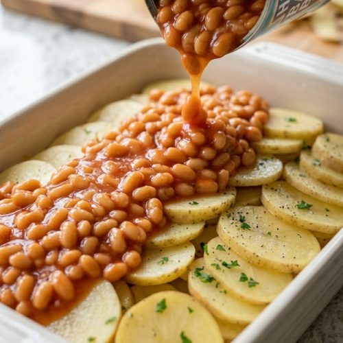 4-Ingredient Amish Baked Bean Potato Casserole