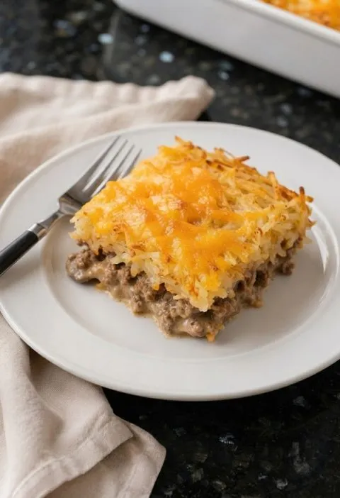 4-Ingredient Beef and Hashbrown Casserole