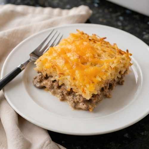 4-Ingredient Beef and Hashbrown Casserole