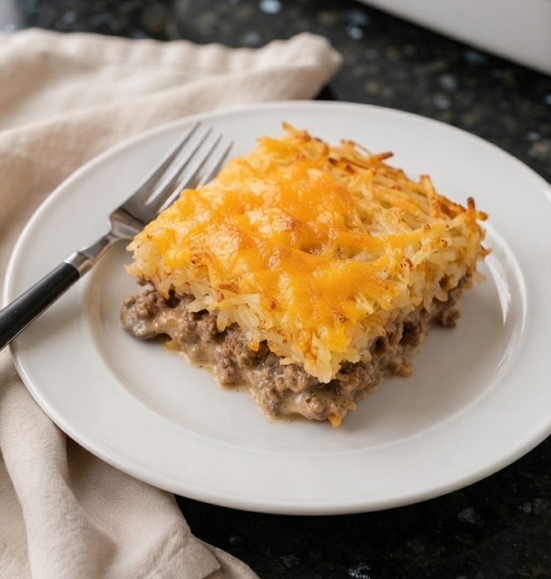 4-Ingredient Beef and Hashbrown Casserole