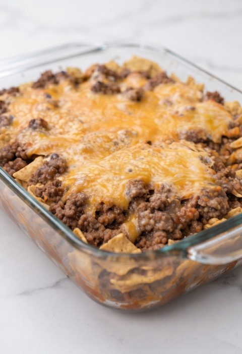 Oven-Baked 4-Ingredient Beef and Corn Chip Pie
