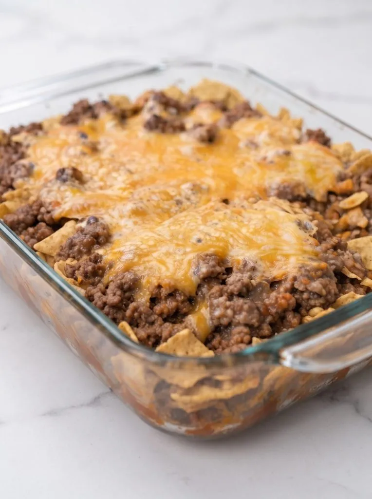 Oven-Baked 4-Ingredient Beef and Corn Chip Pie