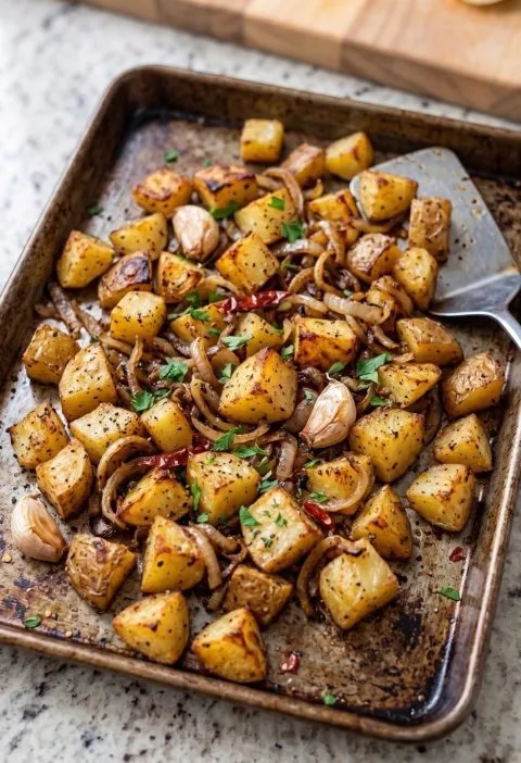 Oven Baked Amish Roasted Potatoes and Onions