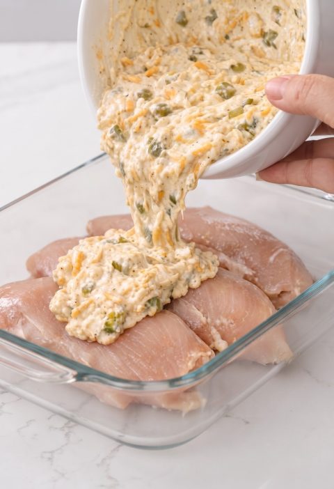 Creamy Green Chile Taco Baked Chicken