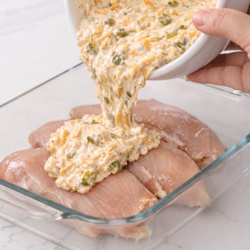 Creamy Green Chile Taco Baked Chicken