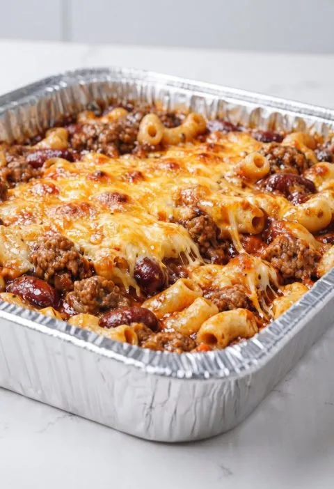 Oven Baked 3-Ingredients Chili Mac Casserole