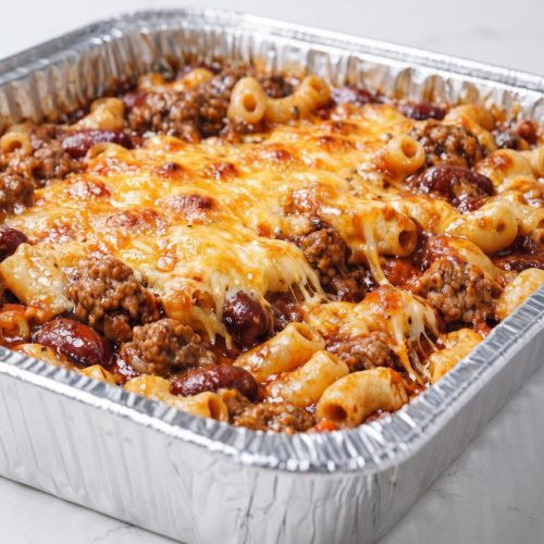Oven Baked 3-Ingredients Chili Mac Casserole