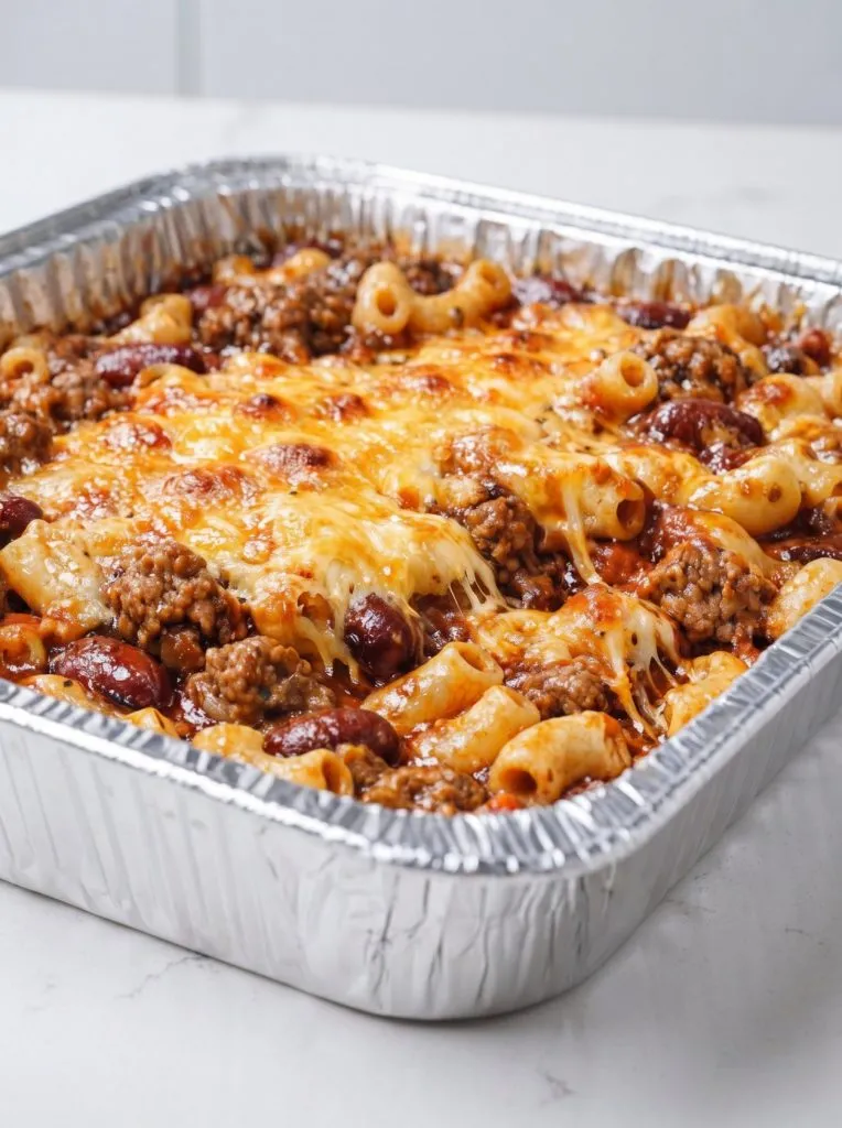 Oven Baked 3-Ingredients Chili Mac Casserole