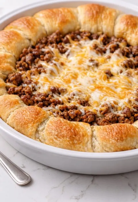 Cheesy Taco Crescent Pie
