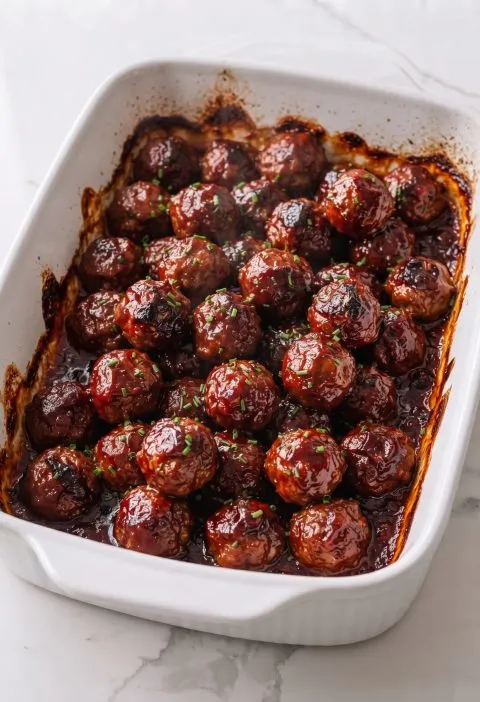 Oven Baked 3-Ingredient Cranberry BBQ Meatballs