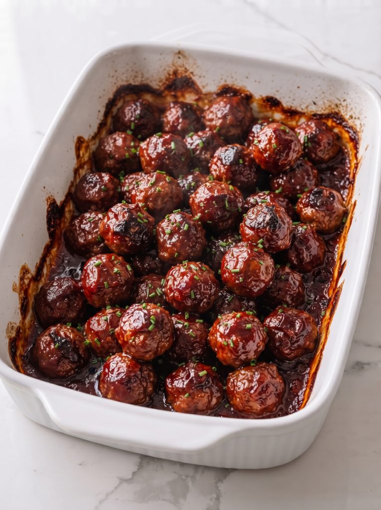 Oven Baked 3-Ingredient Cranberry BBQ Meatballs
