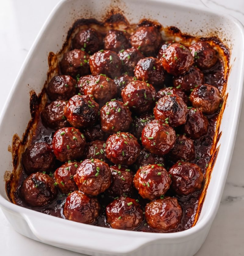 Oven Baked 3-Ingredient Cranberry BBQ Meatballs