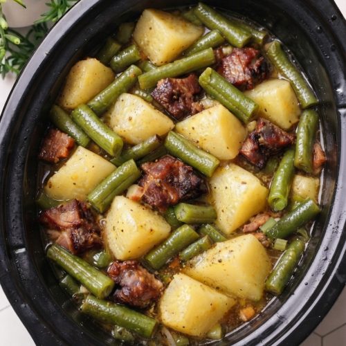 Slow Cooker Amish Potatoes and Green Beans
