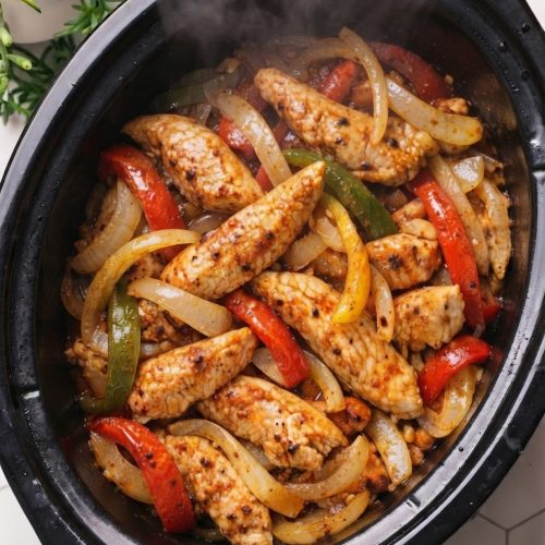 5-Ingredient Slow Cooker Chicken Breast Fajitas