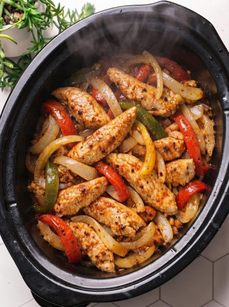 5-Ingredient Slow Cooker Chicken Breast Fajitas