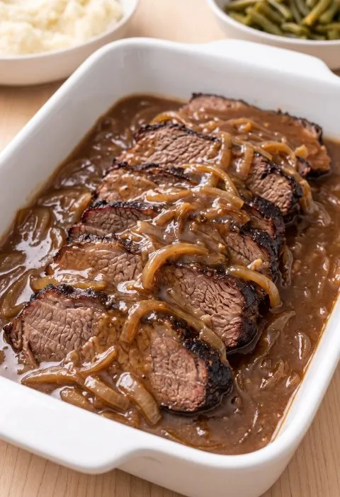 Oven Baked 3-Ingredients French Onion Brisket