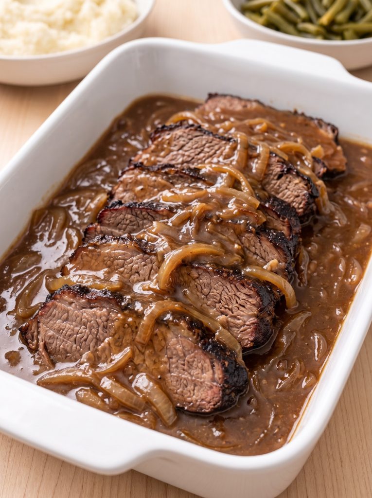Oven Baked 3-Ingredients French Onion Brisket