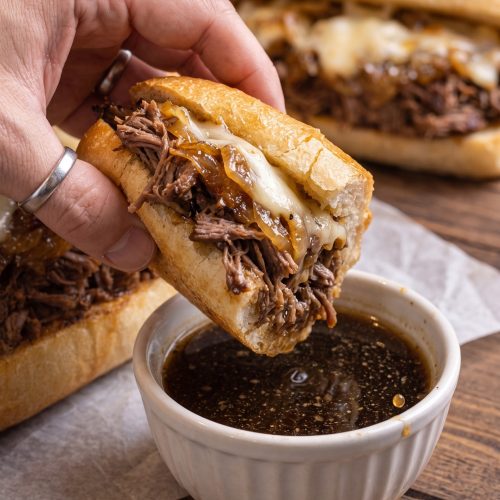 Slow Cooker 3-Ingredient French Dip Sandwiches