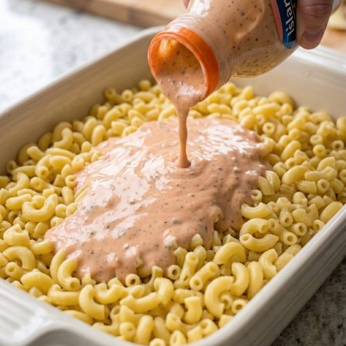 Oven Baked 4-Ingredient Amish Thousand Island Macaroni