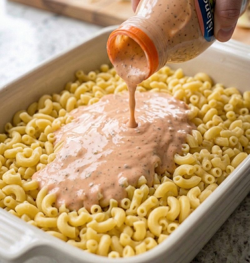 Oven Baked 4-Ingredient Amish Thousand Island Macaroni