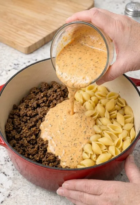 Creamy One-Pot Beef and Shells