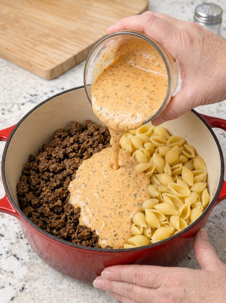 Creamy One-Pot Beef and Shells