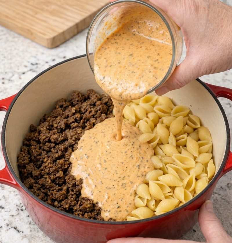 Creamy One-Pot Beef and Shells
