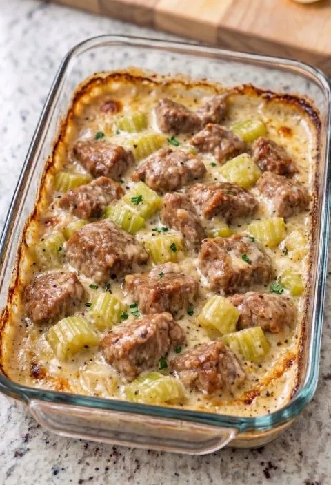 Oven Baked Vintage Beef and Celery Bake