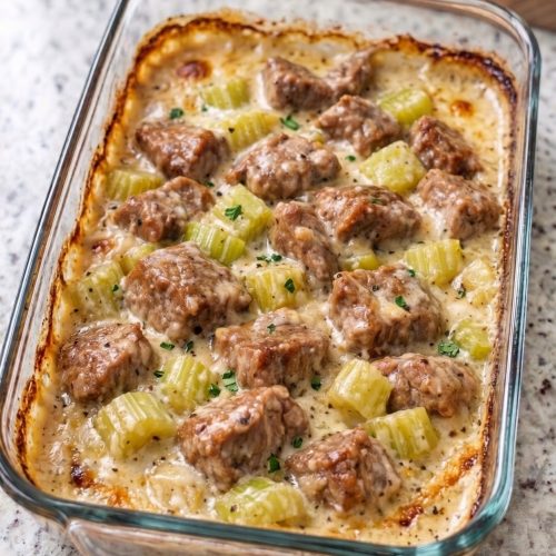 Oven Baked Vintage Beef and Celery Bake