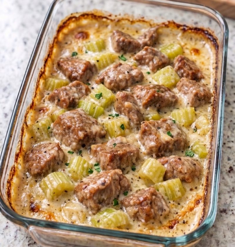 Oven Baked Vintage Beef and Celery Bake