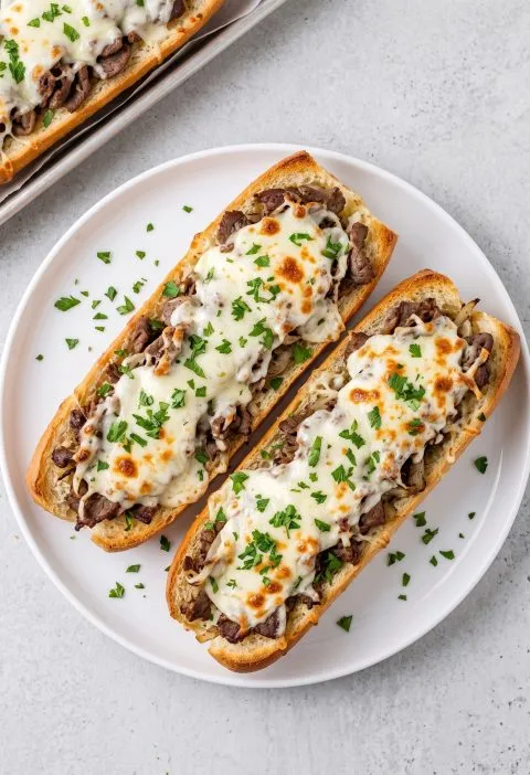 Philly Cheesesteak Garlic Bread