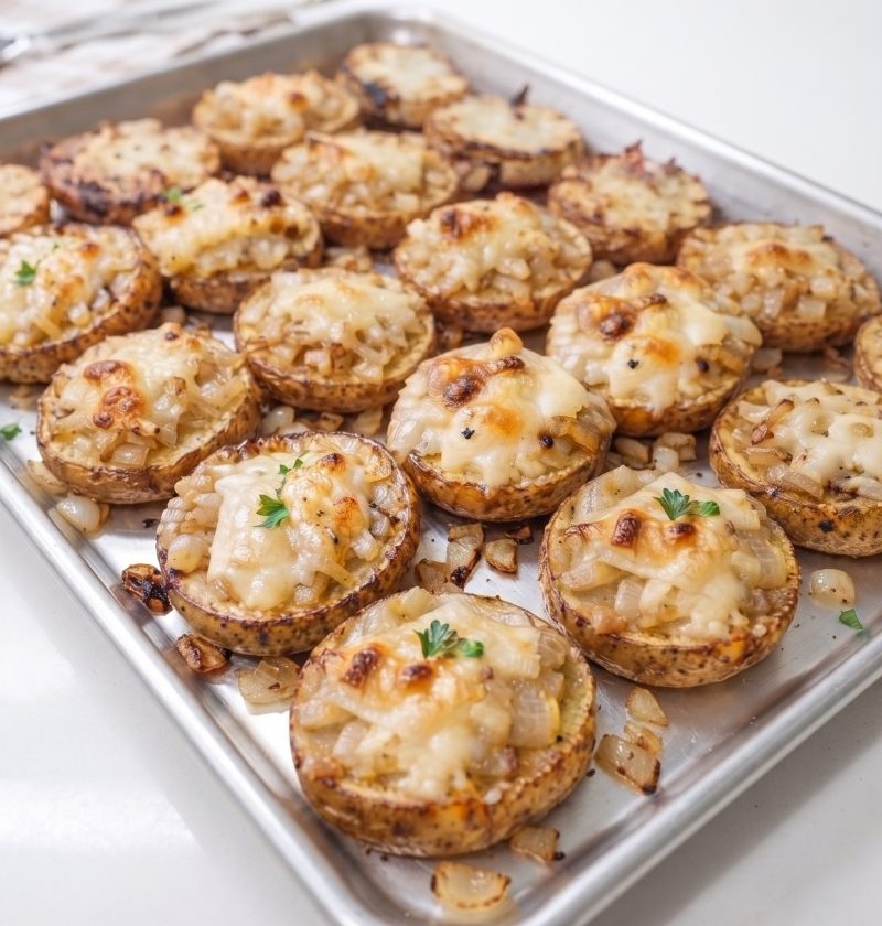 Oven-Baked Swiss Onion Potato Bites