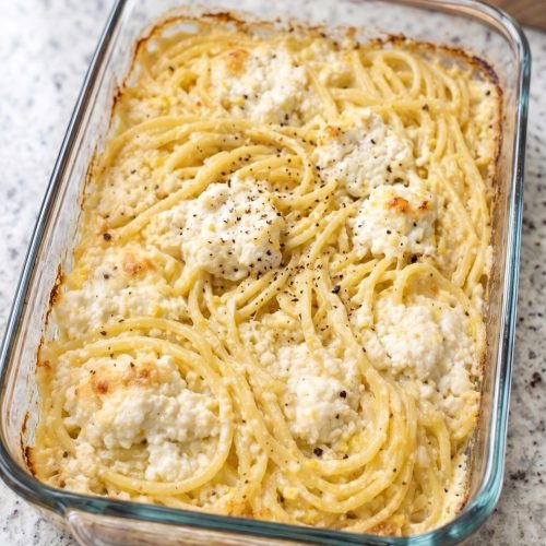 Oven Baked 4-Ingredient Lemon Ricotta Pasta