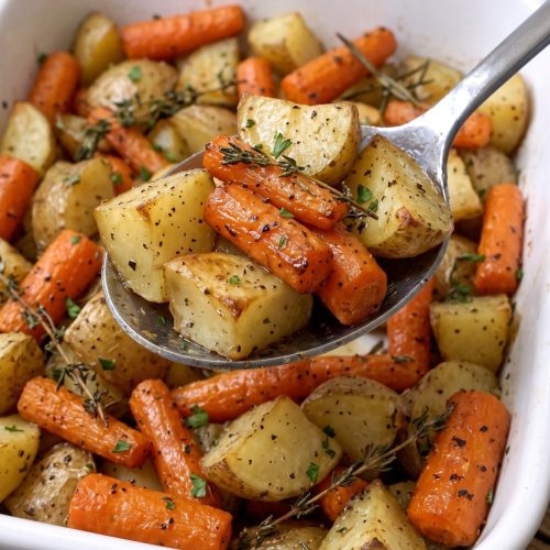 Oven Baked 4-Ingredients Amish Carrot and Potato Roast