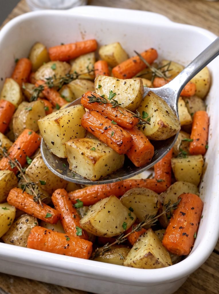 Oven Baked 4-Ingredients Amish Carrot and Potato Roast