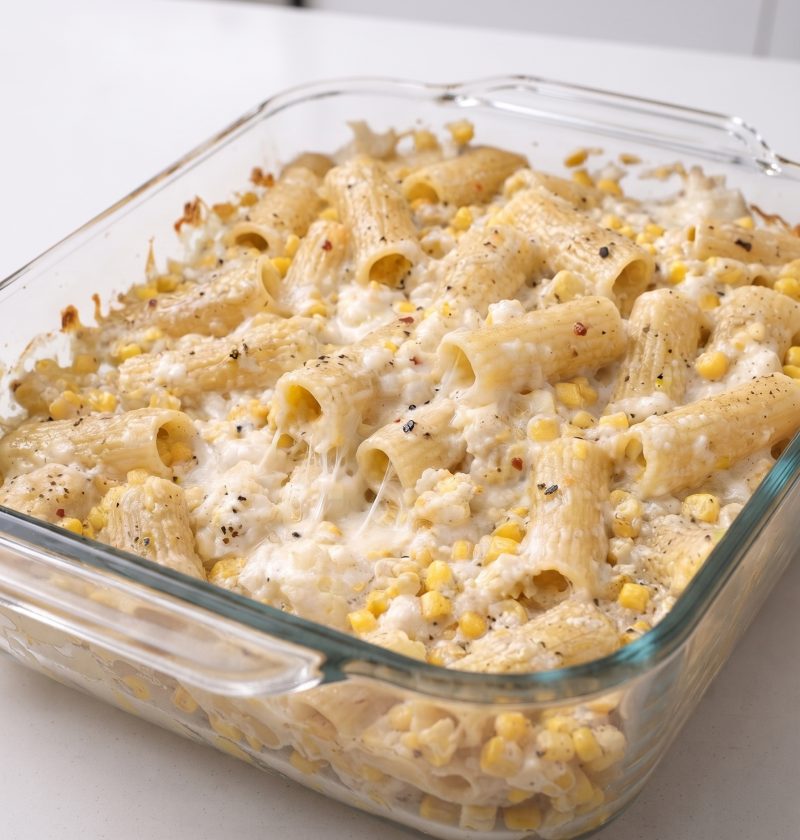 Oven Baked 4-Ingredient Sweet Corn Burrata Pasta