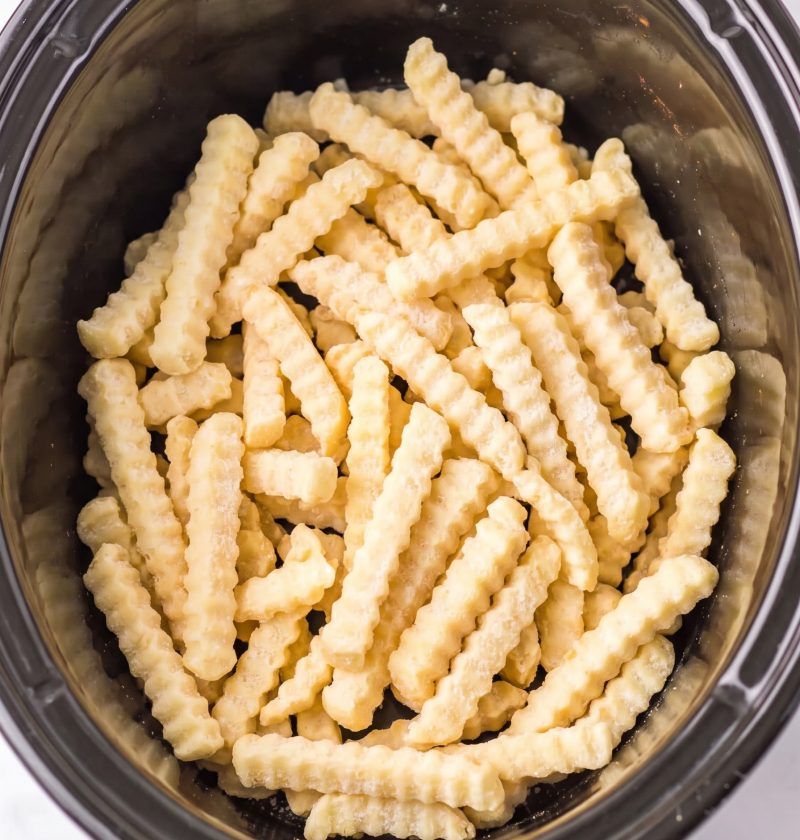 4-Ingredient Slow Cooker Cheesy Onion Fries
