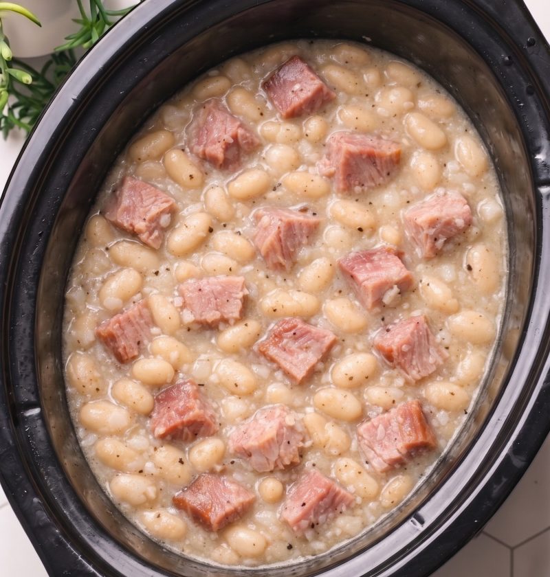 Slow Cooker 3-Ingredient Ham and Beans