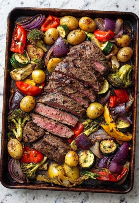 Balsamic Steak & Veggie Sheet Pan