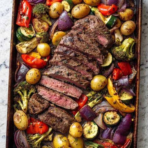 Balsamic Steak & Veggie Sheet Pan
