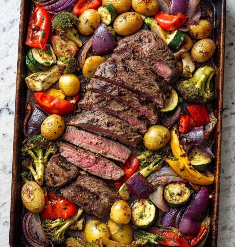 Balsamic Steak & Veggie Sheet Pan