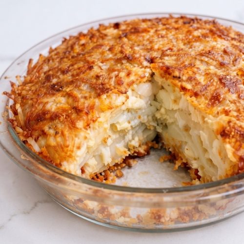 Oven Baked 4-Ingredients Hash Brown Pie