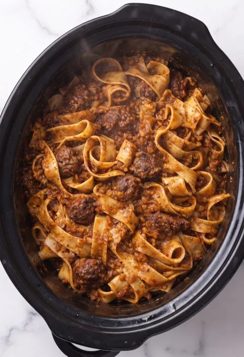 4-Ingredient Slow Cooker Ribbon Noodles