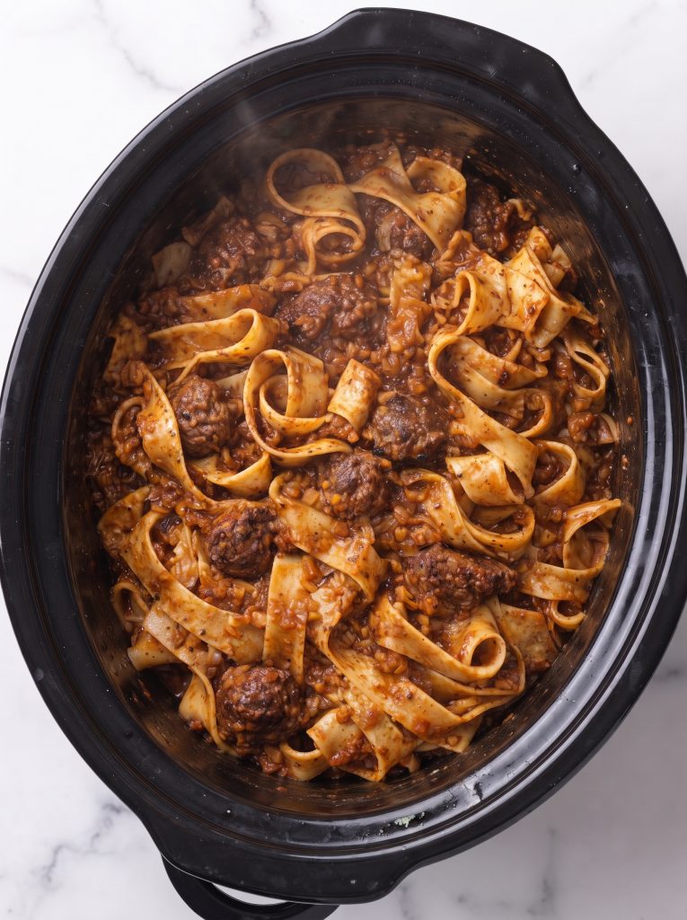 4-Ingredient Slow Cooker Ribbon Noodles