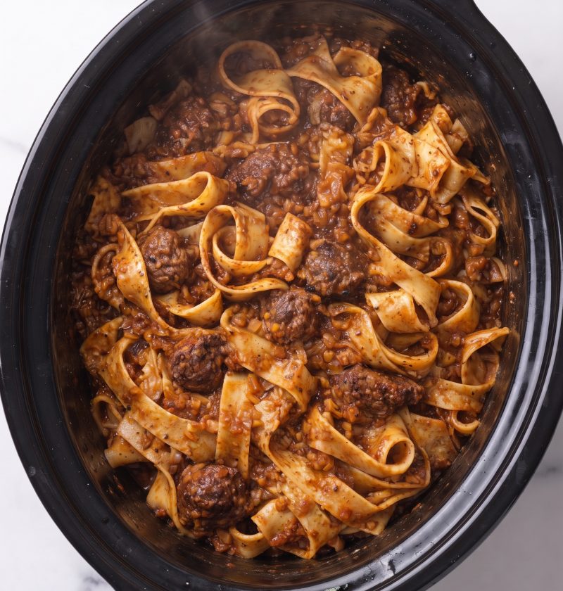 4-Ingredient Slow Cooker Ribbon Noodles