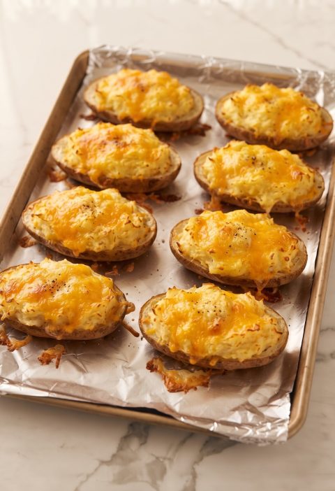 Oven Baked 3-Ingredients Stuffed Potato Boats