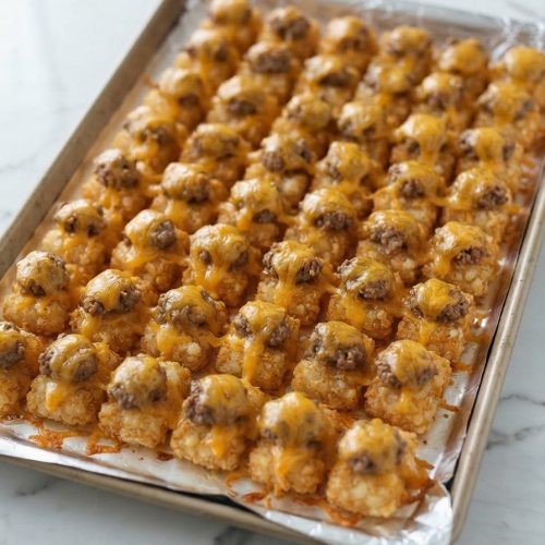 Oven Baked 4-Ingredient Beef Tater Tot Bites